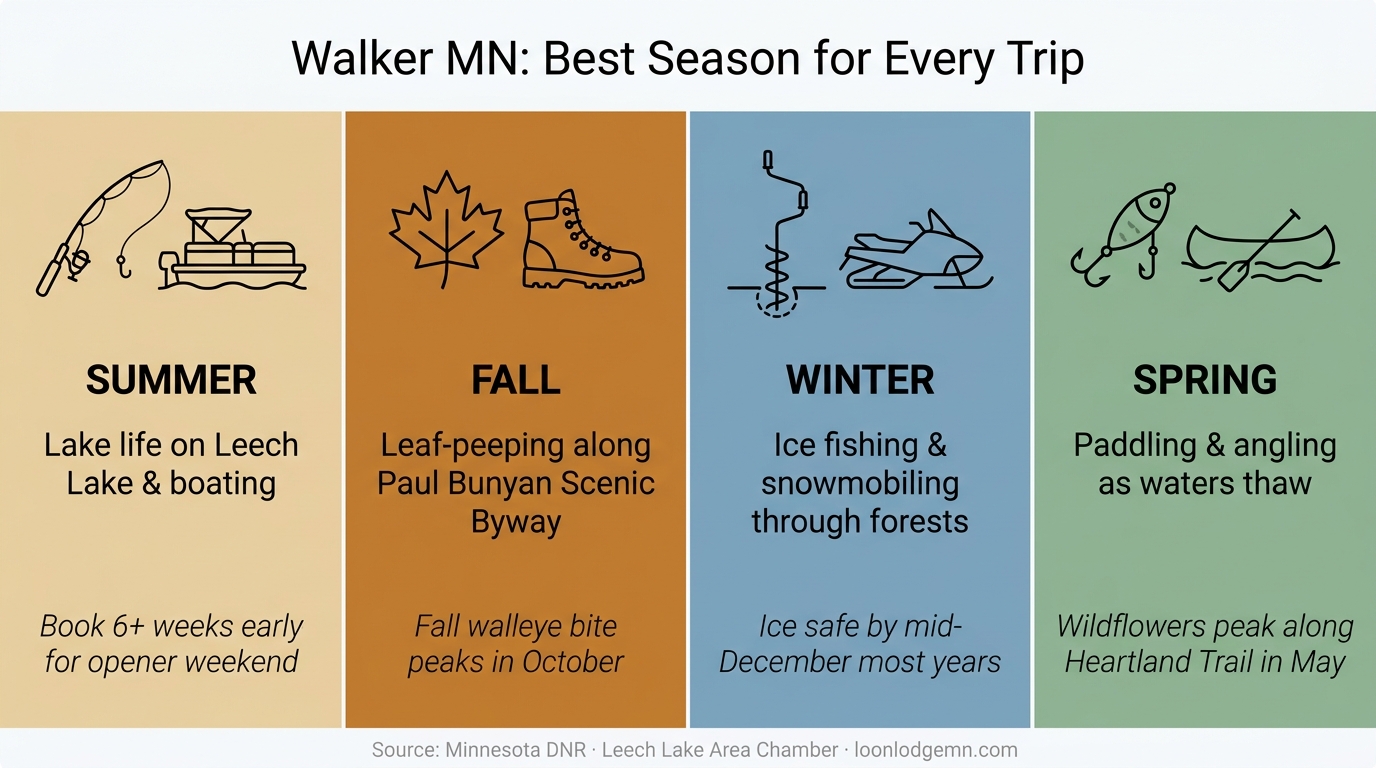 Walker MN seasonal activity guide for Leech Lake visitors